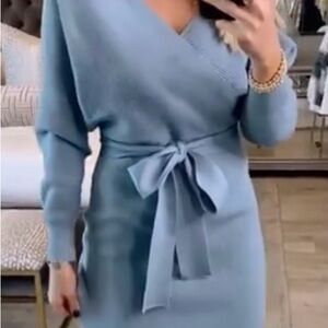Chic Asymmetrical Blue Dress